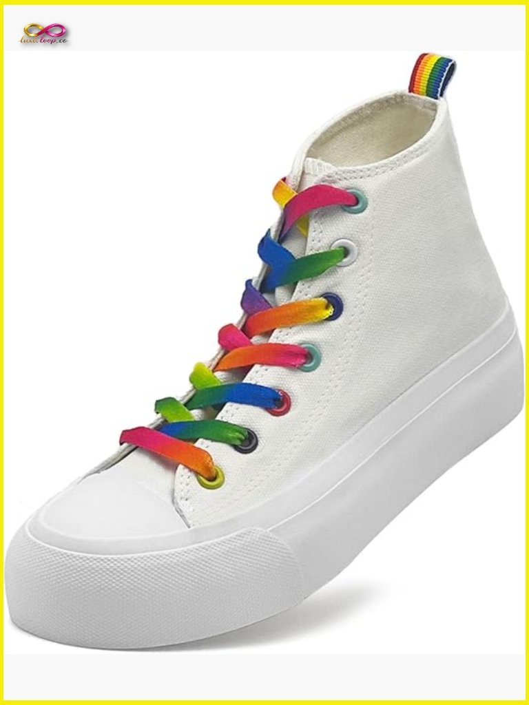Platform Canvas Sneakers High Top Classic Unisex Fashion Lace-Up Comfortable